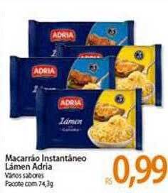 Atacadão Macarráo Instantáneo Lámen Adria oferta