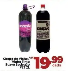 Casa do Sabão Chopp de Vinho/ Vinho Tinto Suave Bodegao pet 2l oferta