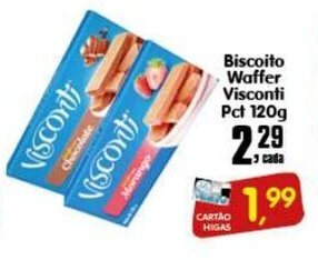 Higa's Supermercado Biscoito Waffer Visconti Pct 120g oferta