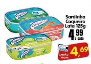 Higa's Supermercado Sardinha Coqueiro Lata 125g oferta