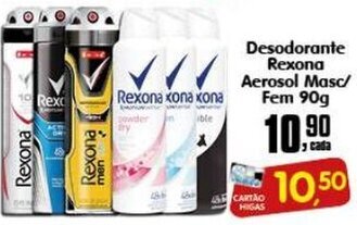 Higa's Supermercado Desodorante Rexona Aerosol Masc/ Fem 90g oferta