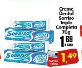 Higa's Supermercado Creme Dental Sorriso Tripla Completa 70g oferta