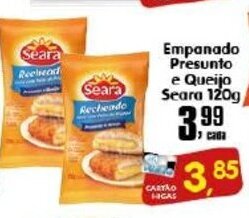 Higa's Supermercado Empanado Presunto e Queijo Seara 120g oferta