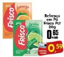 Higa's Supermercado Refresco em po Frisco Pct 20g oferta