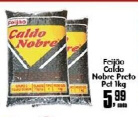 Higa's Supermercado Feijao Caldo Nobre Preto pct 1kg oferta