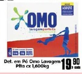 Higa's Supermercado Det. em po Omo Lavagem Pfta. Cx 1.600kg oferta