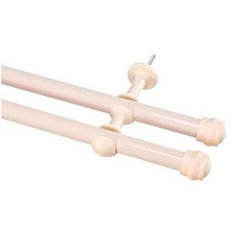 Kit varão bella arte slim 19/19mm para cortina 2,5m com 3 suportes palha fosco