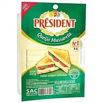 Queijo mussarela fatiado president 150g