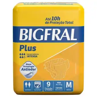 Fraldas geriátricas bigfral plus adulto m pacote 9 un