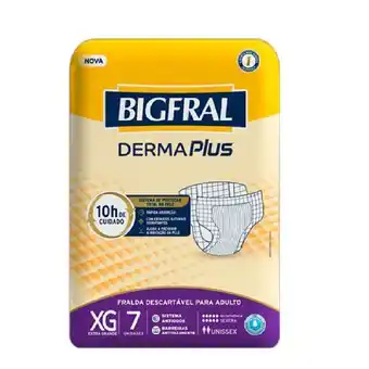 Farmácias Pague Menos Fralda geriátrica bigfral derma plus tamanho xg com 7 unidades oferta