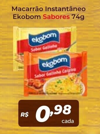 Atakarejo Macarrao Instantaneo Ekobom Sabores 74g oferta