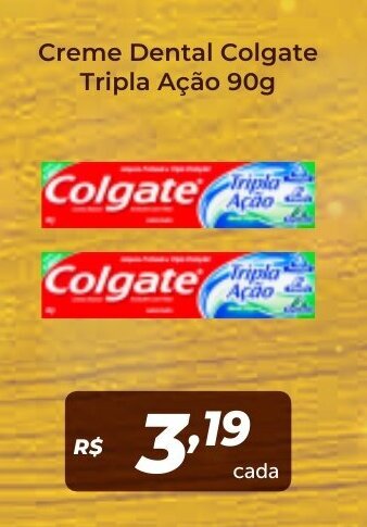Atakarejo Creme Dental Colgate Tripla Acao 90g oferta