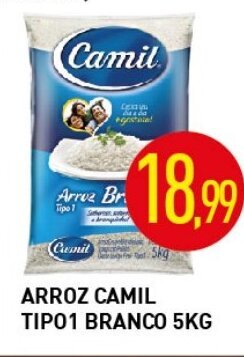 Calvo Atacadista Arroz Camil Tipo 1 Branco 5kg oferta