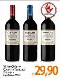 Atacadão Vinho Chileno Cosecha Tarapacá oferta