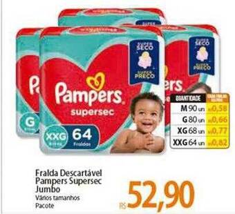 Atacadão Fralda Descartável Pampers Supersec Jumbo oferta
