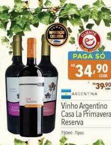 Vinho Argentino Casa La Primavera Reserva