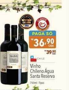 Supermercados Condor Vinho Chileno água Santa Reserva oferta