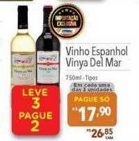 Supermercados Condor Vinho Espanhol Vinya Del Mar oferta