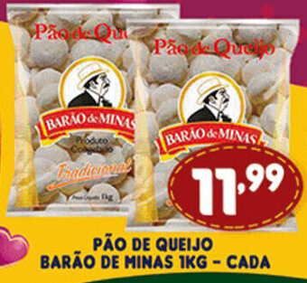 Supermercados Cristal Pao de Queijo Barao de Minas 1kg - cada oferta