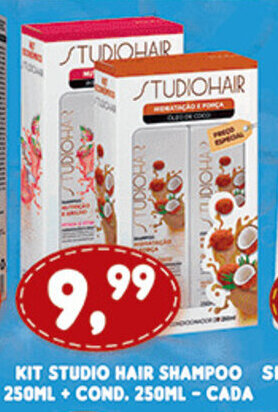 Supermercados Cristal Kit Studio Hair Shampoo 250ml + Cond. 250ml - cada oferta