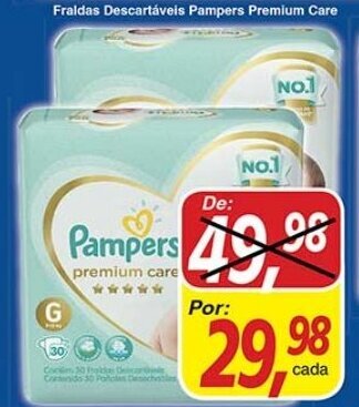 Supermercados Guanabara Fraldas Descartaveis Pampers Premium Care oferta