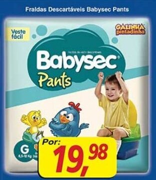 Fraldas Descartaveis Babysec Pants