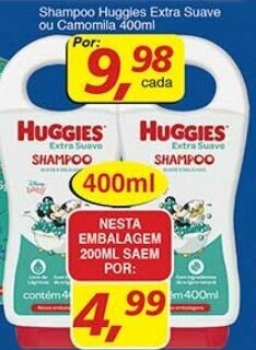 Supermercados Guanabara Shampoo Huggies Extra Suave ou Camomilla 400ml oferta