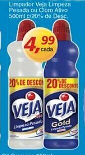 Supermercados Guanabara Limpador Veja Limpeza Pesada ou Cloro Ativo 500ml c/20% de Desc. oferta