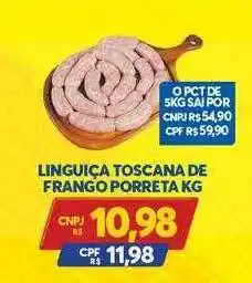 Atacadão Centro Sul Linguiça Toscana De Frango Porreta Kg oferta