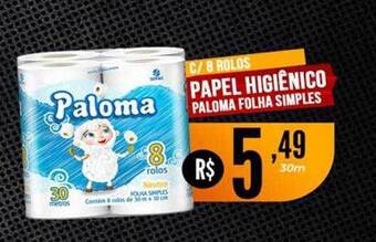 Papel Higiênico Paloma Folha Simples
