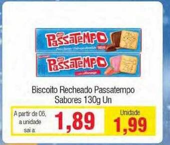 Biscoito Recheado Passatempo Sabores