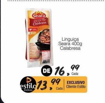 Supermercado Dalben Linguiça Seara Calabresa oferta