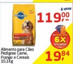 Tenda Atacado Alimento para cães pedigree 10,1kg oferta