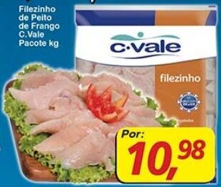 Supermercados Guanabara Filezinho de Peito de Frango C.Vale pacote 1kg oferta