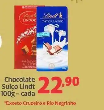 Belem Supermercados Chocolate Suiço Lindt - Cada oferta