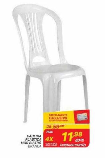 GBarbosa Cadeira Plastica Mor Bistro Branca oferta