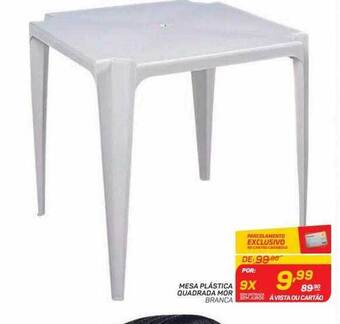 GBarbosa Mesa Plastica Quadrada Mor Branca oferta