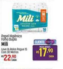Papel Higiênico Folha Dupla Mili