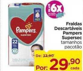 Carrefour Fraldas Descartaveis Pampers Supersec oferta