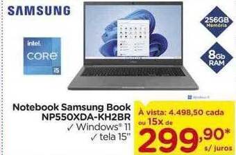 Carrefour Notebook Samsung Book Np550xda-kh2br oferta