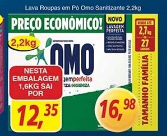 Supermercados Guanabara Lava roupas em po Omo Sanitizante 1.6kg oferta