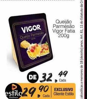 Supermercado Dalben Queijão Parmesão Vigor Fatia oferta