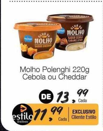 Supermercado Dalben Molho Polenghi Cebola Ou Cheddar oferta