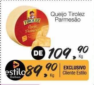 Supermercado Dalben Queijo Tirolez Parmesão oferta