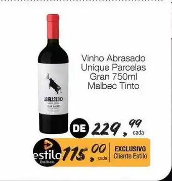 Supermercado Dalben Vinho Abrasado Unique Parcelas Gran Malbec Tinto oferta