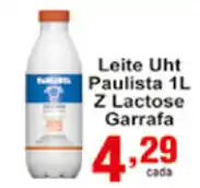 Rossi Supermercado Leite Uht Paulista 1L Z lactose Garrafa oferta
