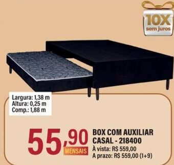 Box com Auxiliar Casal