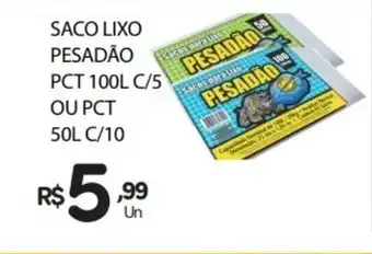 Supermercado Vitorino Saco Lixo Pesadao pct 100L c/5 ou pct 50L c/10 oferta