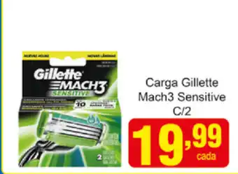Carga Gillette Mach 3 Sensitive c/2