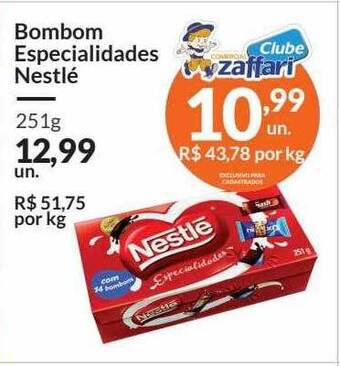Zaffari Bombom Especialidades Nestlé oferta
